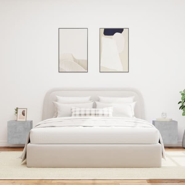 vidaXL Vegghengte TV-benker med LED-lys 2 stk betonggrå 40,5x35x40 cm