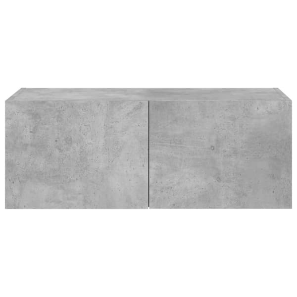 vidaXL Väggmonterad tv-bänk LED betonggrå 80x35x31 cm