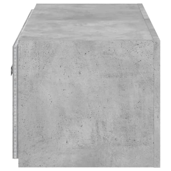 vidaXL Väggmonterad tv-bänk LED betonggrå 80x35x31 cm