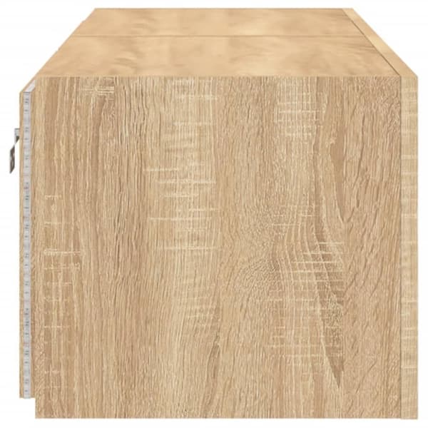 vidaXL væghængte tv-borde 2 stk. med LED-lys 60x35x31 cm sonoma-eg