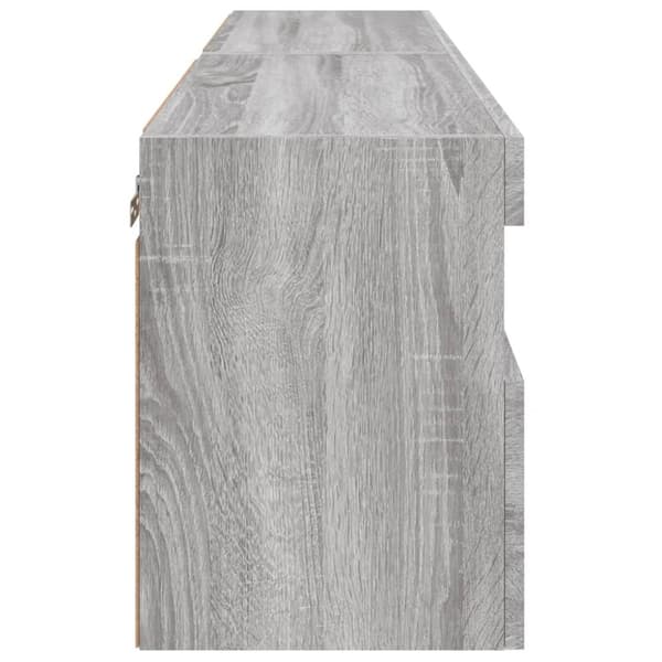vidaXL Vegghengte TV-benker med LED 2 stk grå sonoma 60x30x40 cm