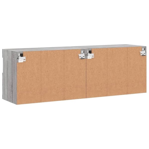 vidaXL Vegghengte TV-benker med LED 2 stk grå sonoma 60x30x40 cm