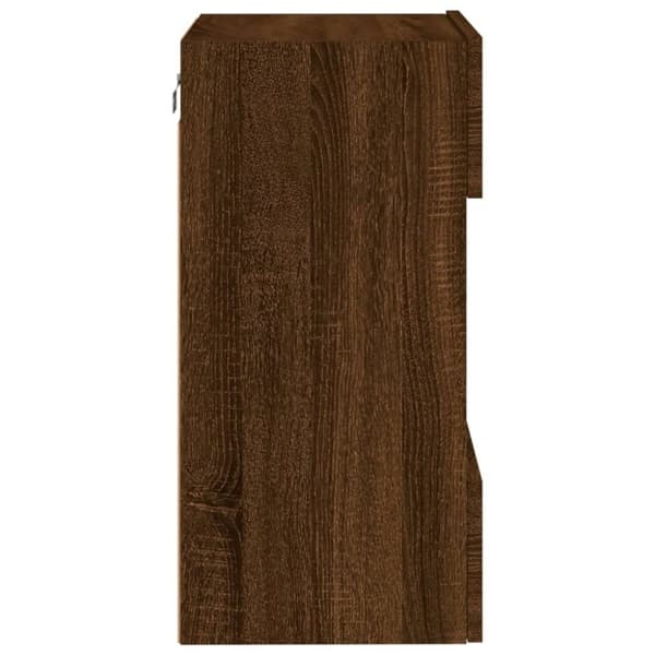 vidaXL TV-seinäkaappi LED-valoilla ruskea tammi 40x30x60,5 cm