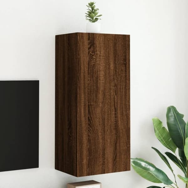 vidaXL TV-seinäkaappi ruskea tammi 40,5x30x90 cm tekninen puu