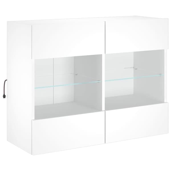 vidaXL TV-seinäkaappi LED-valoilla valkoinen 78,5x30x60,5 cm