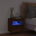 Miniatyrbild 4 av 11: vidaXL Väggmonterad tv-bänk LED brun ek 40x30x40 cm