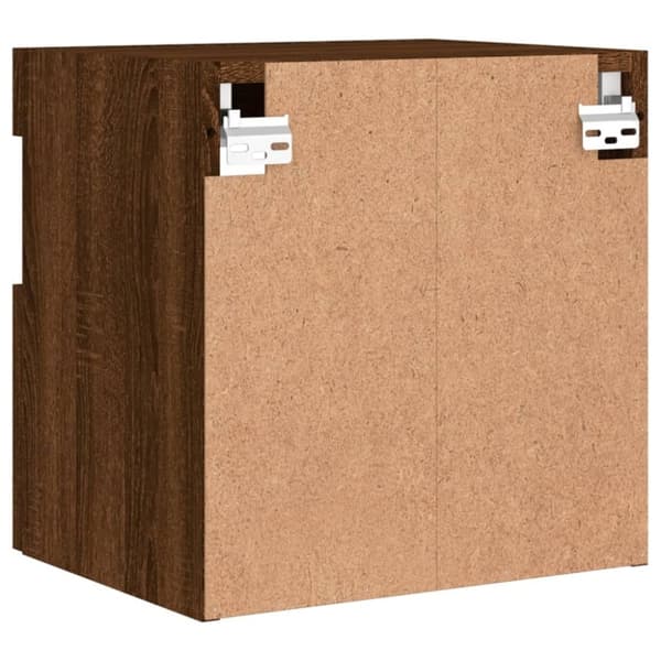 vidaXL Väggmonterad tv-bänk LED brun ek 40x30x40 cm