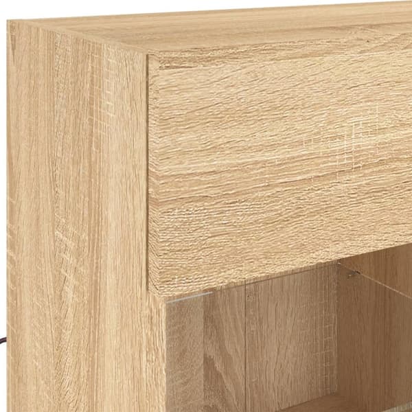 vidaXL Vegghengt TV-benk med LED sonoma eik 78,5x30x60,5 cm