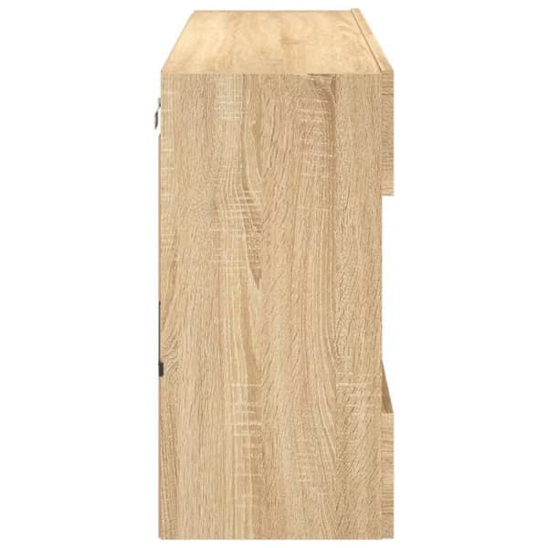 vidaXL Väggmonterad tv-bänk LED sonoma-ek 98,5x30x60,5 cm