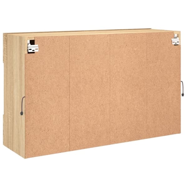 vidaXL Väggmonterad tv-bänk LED sonoma-ek 98,5x30x60,5 cm