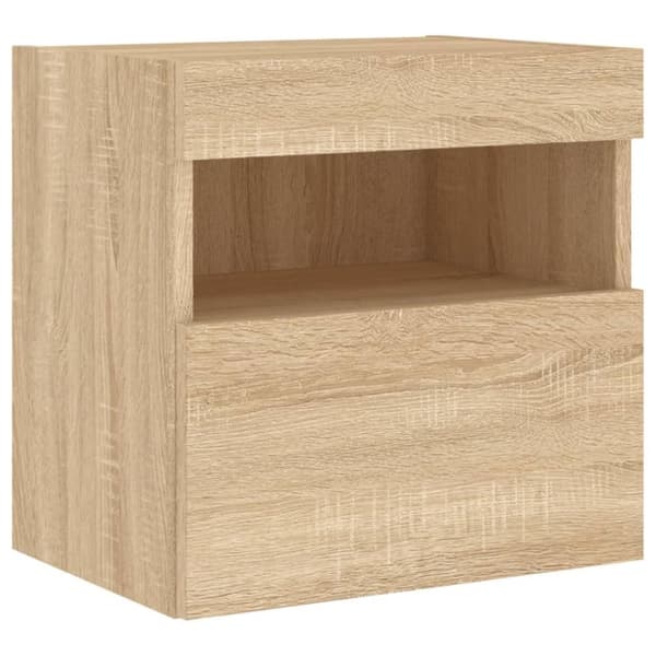 vidaXL væghængte tv-borde 2 stk. med LED-lys 40x30x40 cm sonoma-eg