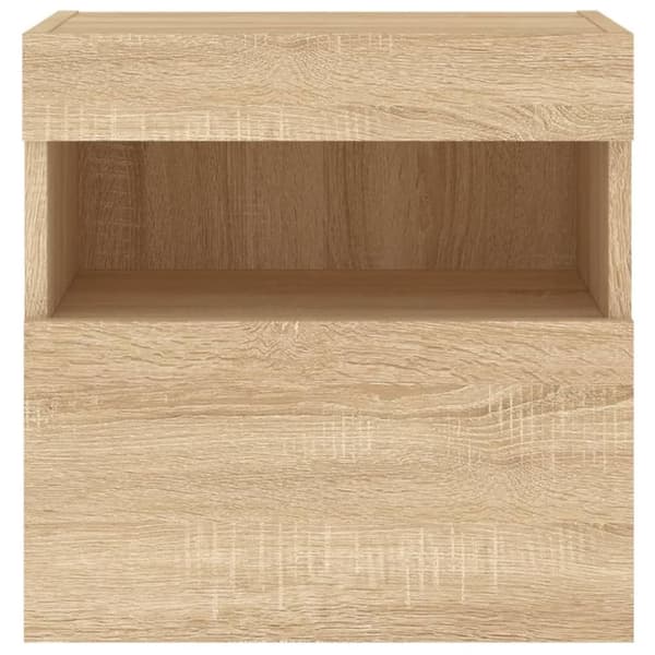 vidaXL væghængte tv-borde 2 stk. med LED-lys 40x30x40 cm sonoma-eg