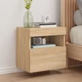 Miniatyrbillede 1 af 11: vidaXL væghængte tv-borde 2 stk. med LED-lys 40x30x40 cm sonoma-eg