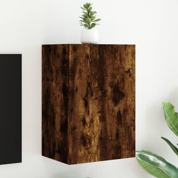 vidaXL TV-seinäkaappi savutammi 40,5x30x60 cm tekninen puu