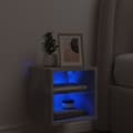 Miniatyrbilde 3 av 11: vidaXL Vegghengt TV-benk med LED-lys betonggrå 30x28,5x30 cm