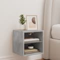 Miniatyrbilde 4 av 11: vidaXL Vegghengt TV-benk med LED-lys betonggrå 30x28,5x30 cm
