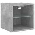 Miniatyrbilde 7 av 11: vidaXL Vegghengt TV-benk med LED-lys betonggrå 30x28,5x30 cm