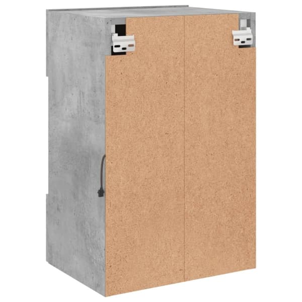 vidaXL Vegghengt TV-benk med LED-lys betonggrå 40x30x60,5 cm