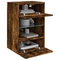 Miniatyrbilde 7 av 11: vidaXL Vegghengt TV-benk med LED-lys røkt eik 40x30x60,5 cm