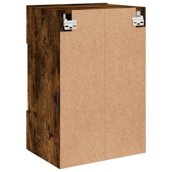 vidaXL Vegghengt TV-benk med LED-lys røkt eik 40x30x60,5 cm