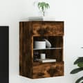 Miniatyrbilde 1 av 11: vidaXL Vegghengt TV-benk med LED-lys røkt eik 40x30x60,5 cm