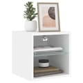 Miniatyrbilde 6 av 11: vidaXL Vegghengt TV-benk med LED hvit 30x28,5x30 cm