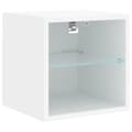 Miniatyrbilde 7 av 11: vidaXL Vegghengt TV-benk med LED hvit 30x28,5x30 cm