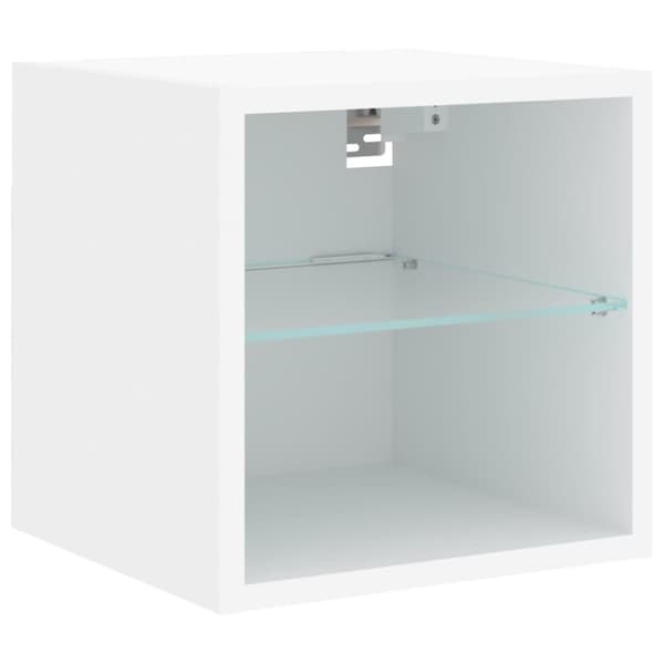vidaXL Vegghengt TV-benk med LED hvit 30x28,5x30 cm