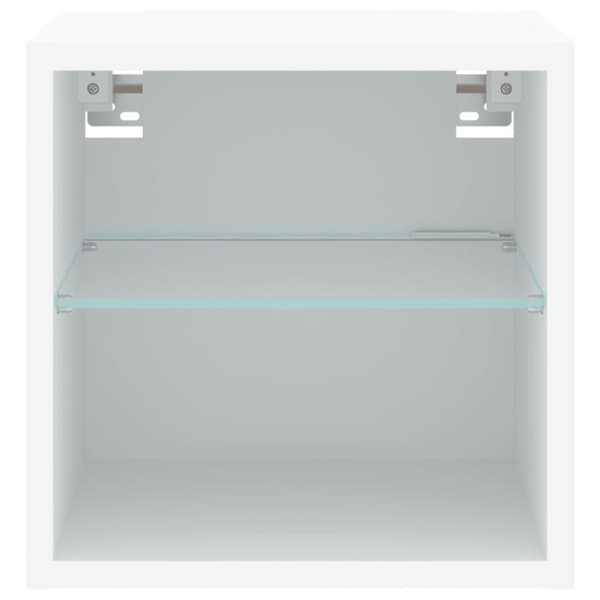 vidaXL Vegghengt TV-benk med LED hvit 30x28,5x30 cm