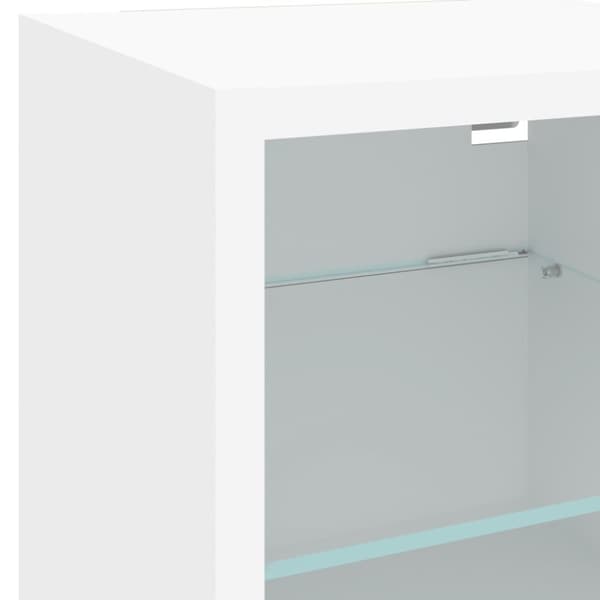 vidaXL Vegghengt TV-benk med LED hvit 30x28,5x30 cm