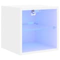 Miniatyrbilde 2 av 11: vidaXL Vegghengt TV-benk med LED hvit 30x28,5x30 cm