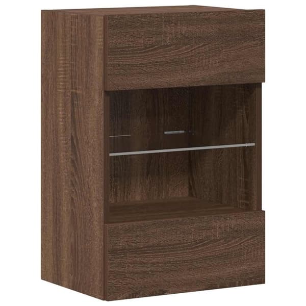 vidaXL TV-benker med LED-lys 2 stk brun eik 40x30x60,5 cm