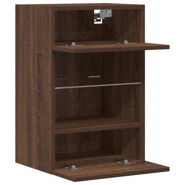vidaXL TV-benker med LED-lys 2 stk brun eik 40x30x60,5 cm