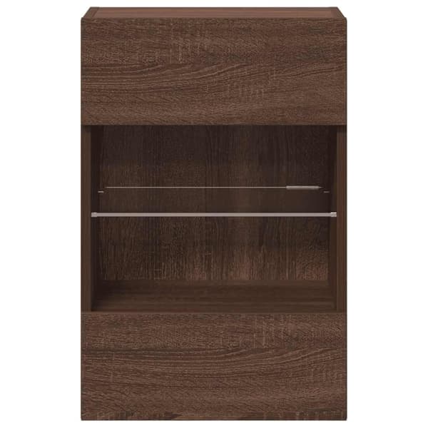 vidaXL TV-benker med LED-lys 2 stk brun eik 40x30x60,5 cm