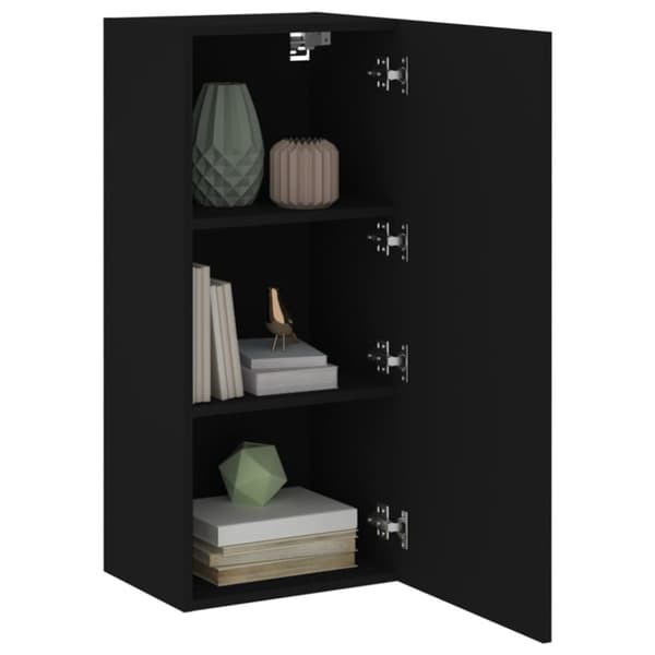 vidaXL Vegghengt TV-benk svart 40,5x30x90 cm konstruert tre