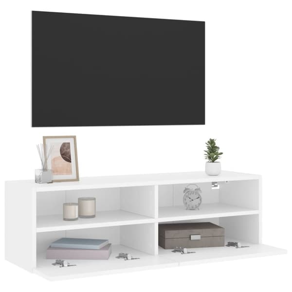 vidaXL væghængt tv-bord 100x30x30 cm konstrueret træ hvid