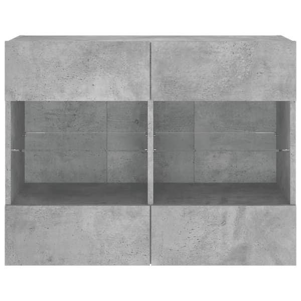 vidaXL TV-seinäkaappi LED-valoilla betoninharmaa 78,5x30x60,5 cm