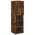 Miniatyrbilde 6 av 11: vidaXL TV-benker med LED-lys 2 stk røkt eik 30,5x30x102 cm