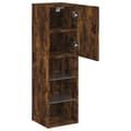 Miniatyrbilde 7 av 11: vidaXL TV-benker med LED-lys 2 stk røkt eik 30,5x30x102 cm
