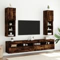 Miniatyrbilde 11 av 11: vidaXL TV-benker med LED-lys 2 stk røkt eik 30,5x30x102 cm