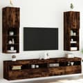 Miniatyrbilde 2 av 11: vidaXL TV-benker med LED-lys 2 stk røkt eik 30,5x30x102 cm