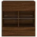 Miniatyrbild 7 av 11: vidaXL Väggmonterad tv-bänk LED brun ek 58,5x30x60,5 cm