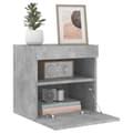 Miniatyrbillede 7 af 11: vidaXL væghængt tv-bord med LED-lys 40x30x40 cm betongrå