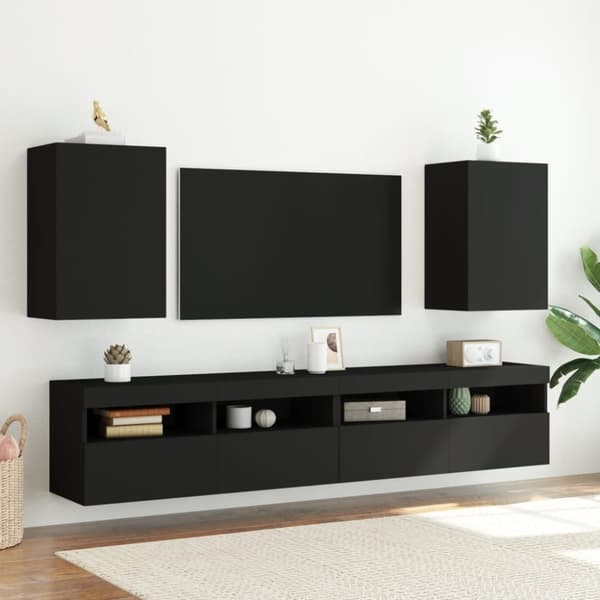 vidaXL Vegghengt TV-benk svart 40,5x30x60 cm konstruert tre
