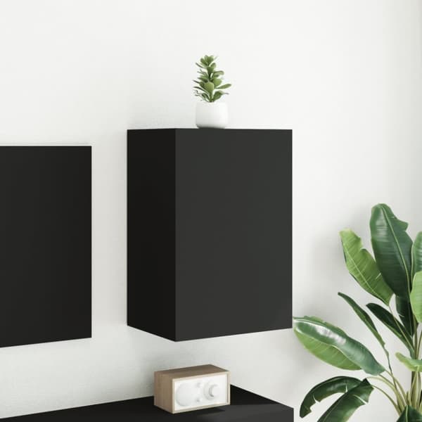 vidaXL Vegghengt TV-benk svart 40,5x30x60 cm konstruert tre