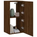Miniatyrbilde 6 av 11: vidaXL Vegghengt TV-benk med LED brun eik 40,5x35x80 cm