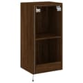 Miniatyrbilde 11 av 11: vidaXL Vegghengt TV-benk med LED brun eik 40,5x35x80 cm