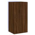 Miniatyrbilde 2 av 11: vidaXL Vegghengt TV-benk med LED brun eik 40,5x35x80 cm