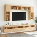 Miniatyrbillede 6 af 11: vidaXL væghængte tv-borde 2 stk. med LED-lys 60x30x40 cm sonoma-eg