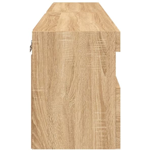 vidaXL væghængte tv-borde 2 stk. med LED-lys 60x30x40 cm sonoma-eg